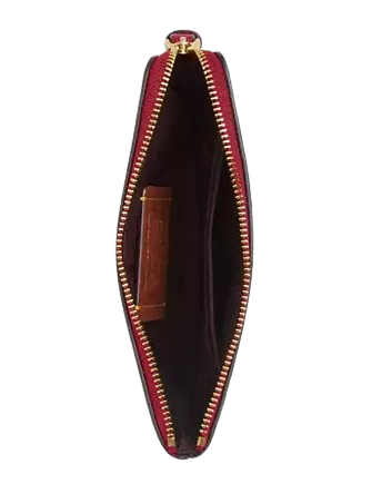 Coach New Year Corner Zip Wristlet With Snake Graphic