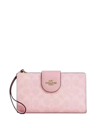 Coach Phone Wallet In Signature Canvas