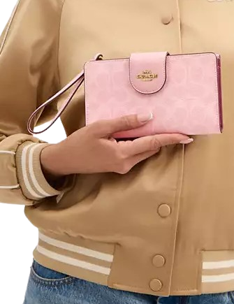 Coach Phone Wallet In Signature Canvas