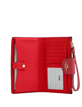 Coach Phone Wallet In Signature Canvas