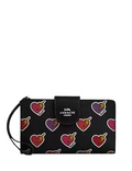 Coach Phone Wallet With Heart Bolt Print