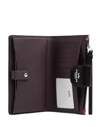 Coach Phone Wallet With Heart Bolt Print