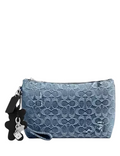 Coach Pouch In Loved Signature Denim With Charms