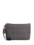 Coach Pouch In Signature Canvas Grey Charcoal