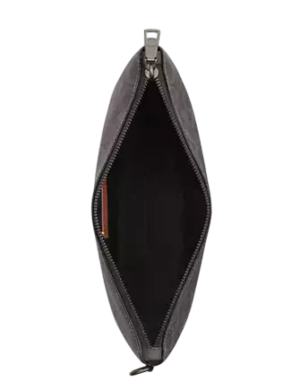 Coach Pouch In Signature Canvas Grey Charcoal