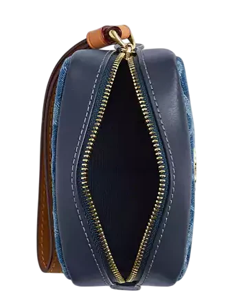 Coach Pouch Wristlet In Signature Denim