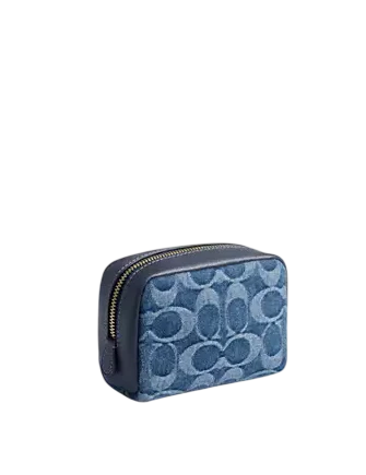 Coach Pouch Wristlet In Signature Denim