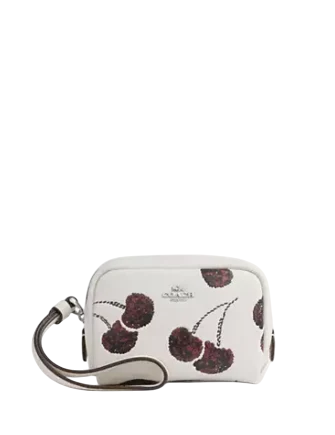 Coach Pouch Wristlet With Cherry Print