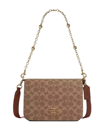 Coach Quinn Bag In Signature Canvas With Floral Chain