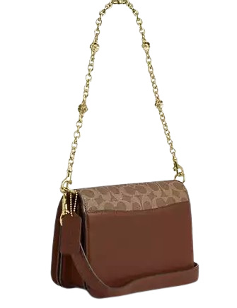 Coach Quinn Bag In Signature Canvas With Floral Chain