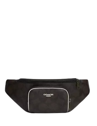 Coach Racer Belt Bag In Blocked Signature Canvas