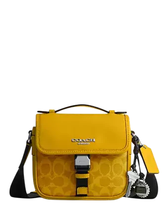 Coach Racer Crossbody Bag In Signature Canvas With Charms