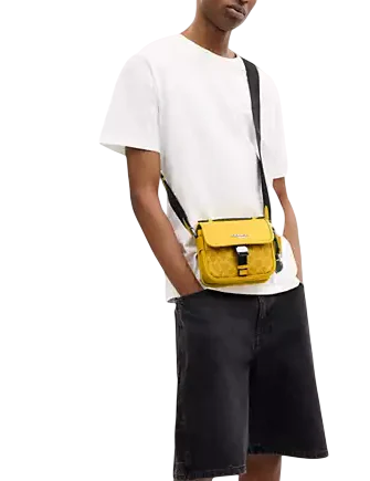 Coach Racer Crossbody Bag In Signature Canvas With Charms