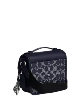 Coach Racer Crossbody Bag In Signature Canvas With Charms