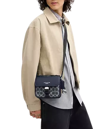 Coach Racer Crossbody Bag In Signature Canvas With Charms