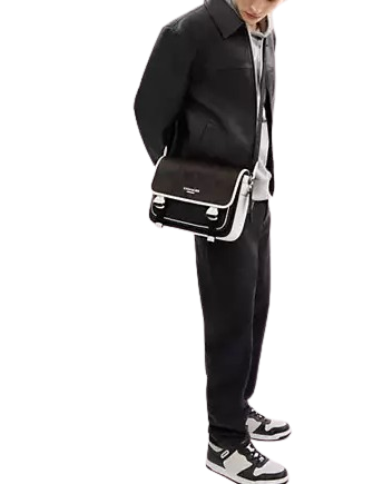 Coach Racer Messenger Bag In Blocked Signature Canvas