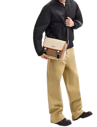 Coach Racer Messenger In Colorblock Signature Canvas