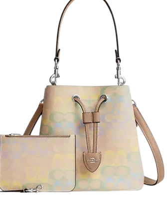 Coach Rowan Bucket Bag In Rainbow Signature Canvas