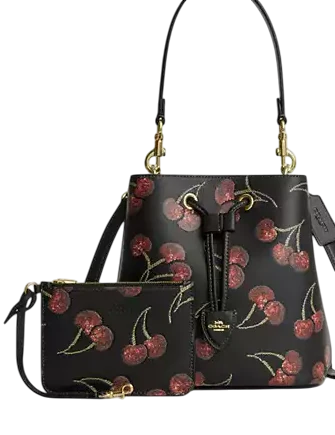 Coach Rowan Bucket Bag With Cherry Print