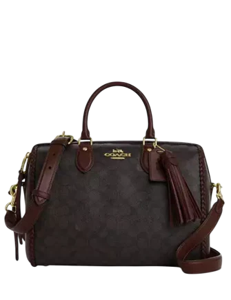 Coach Rowan Large Satchel Bag In Signature Canvas With Fringe
