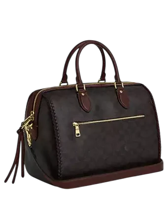 Coach Rowan Large Satchel Bag In Signature Canvas With Fringe