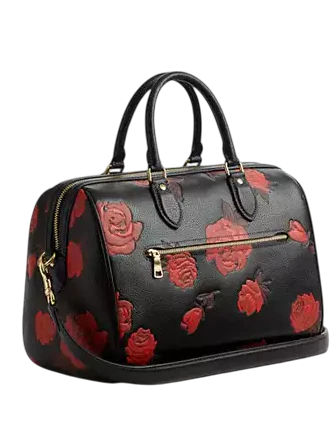 Coach Rowan Large Satchel Bag With Floral Print