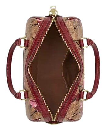 Coach Rowan Satchel Bag In Signature Canvas With Cherry Print
