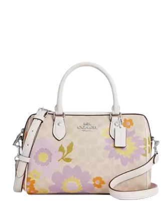 Coach Rowan Satchel Bag In Signature Canvas With Floral Print
