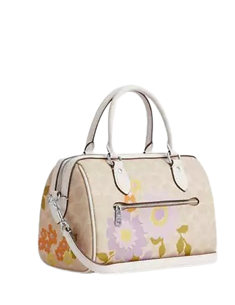 Coach Rowan Satchel Bag In Signature Canvas With Floral Print