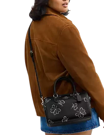 Coach Rowan Satchel Bag With Butterfly Print