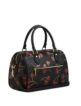 Coach Rowan Satchel Bag With Cherry Print