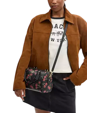 Coach Rowan Satchel Bag With Cherry Print