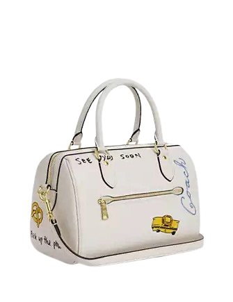Coach Rowan Satchel Bag With Sketch Print