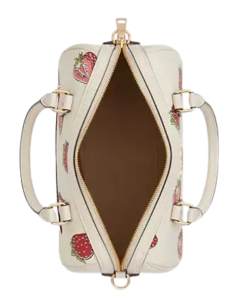 Coach Rowan Satchel Bag With Strawberry Print