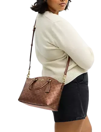 Coach Sadie Satchel Bag In Signature Canvas