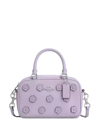 Coach Satchel Crossbody Bag With Floral Applique