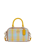 Coach Satchel Crossbody Bag With Plaid Print