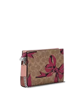 Coach Slim Crossbody Bag In Signature Canvas With Bow Print