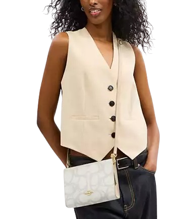 Coach Slim Crossbody Bag In Sketch Signature Canvas