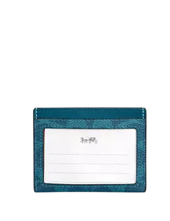 Coach Slim Id Card Case In Signature Canvas