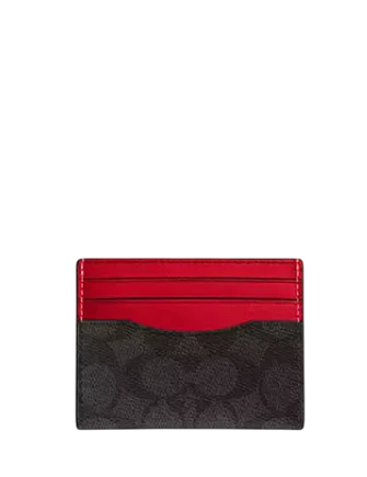 Coach Slim Id Card Case In Signature Canvas
