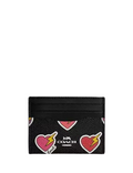 Coach Slim Id Card Case With Heart Bolt Print