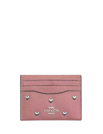 Coach Slim Id Card Case With Heart Rivets