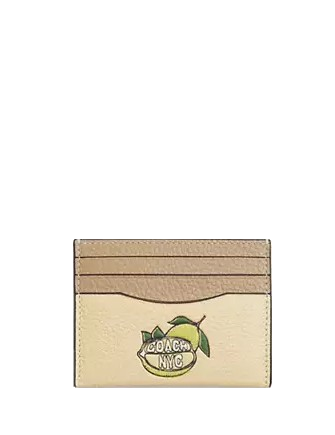 Coach Slim Id Card Case With Lemon Graphic