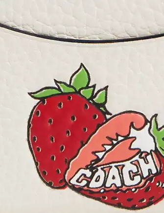 Coach Slim Id Card Case With Strawberry Graphic