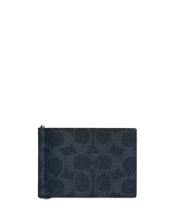 Coach Slim Money Clip Billfold Wallet In Signature Canvas