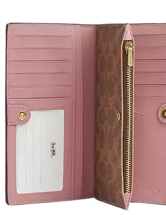 Coach Slim Zip Wallet In Colorblock Signature Canvas