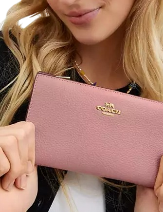 Coach Slim Zip Wallet In Colorblock Signature Canvas
