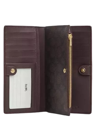 Coach Slim Zip Wallet In Colorblock Signature Canvas
