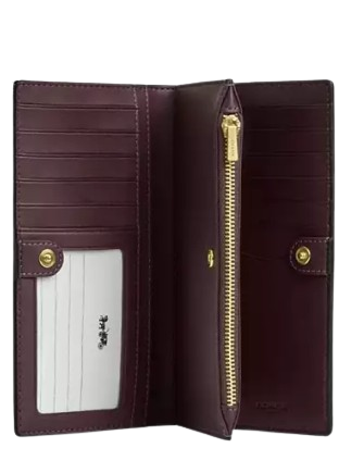 Coach Slim Zip Wallet In Signature Canvas